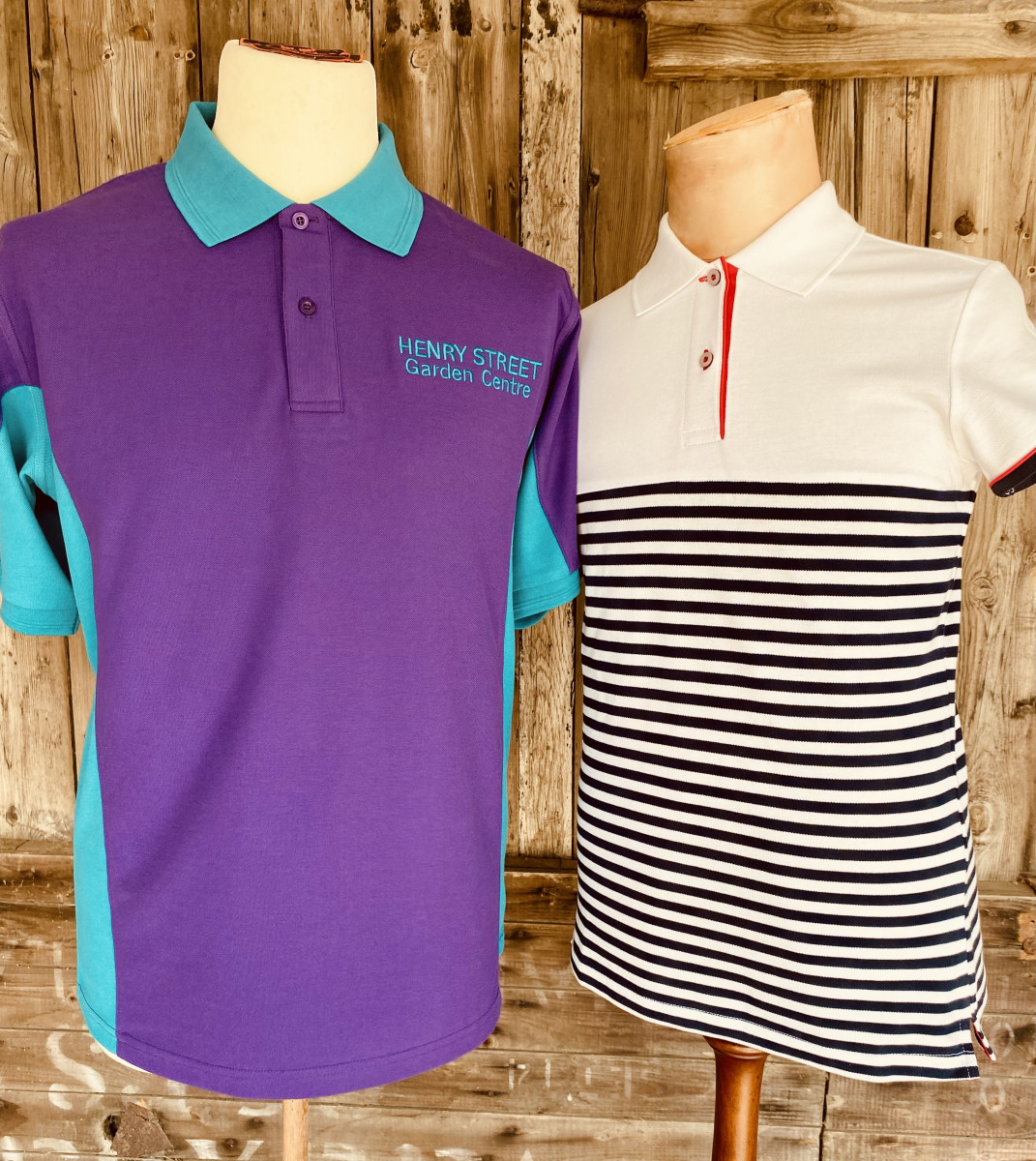 Polo Shirt made to order bespoke contrast side panels & stripes