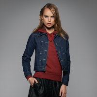 Womens Fashionable Denim Trucker Jacket Womens Fashionable Denim Trucker Jacket