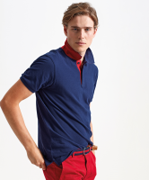 Mens classic fit contrast polo