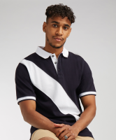 Diagonal stripe piqué polo shirt Diagonal stripe piqué polo shirt