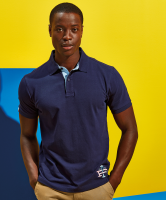 Cotton polo with Oxford fabric insert Cotton polo with Oxford fabric insert