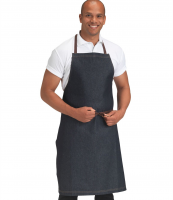 Denim Bib Apron Yellow Stitching