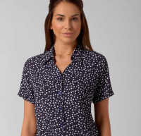 Womens Heidi Short Sleeve Crepe Blouse