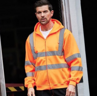 Hi-vis zipped hoodie