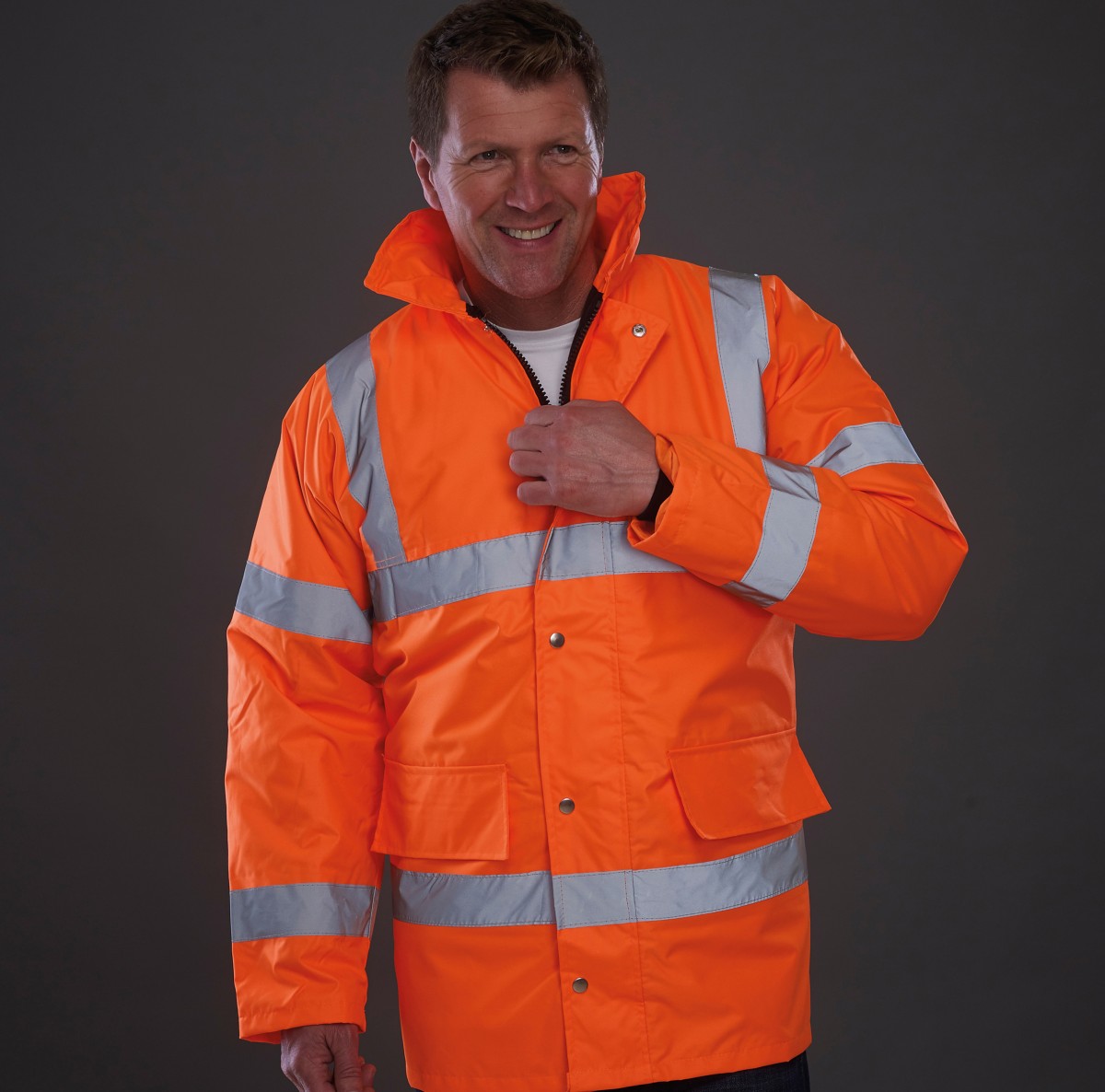 Hi-Vis classic motorway jacket for customised warm workwear.