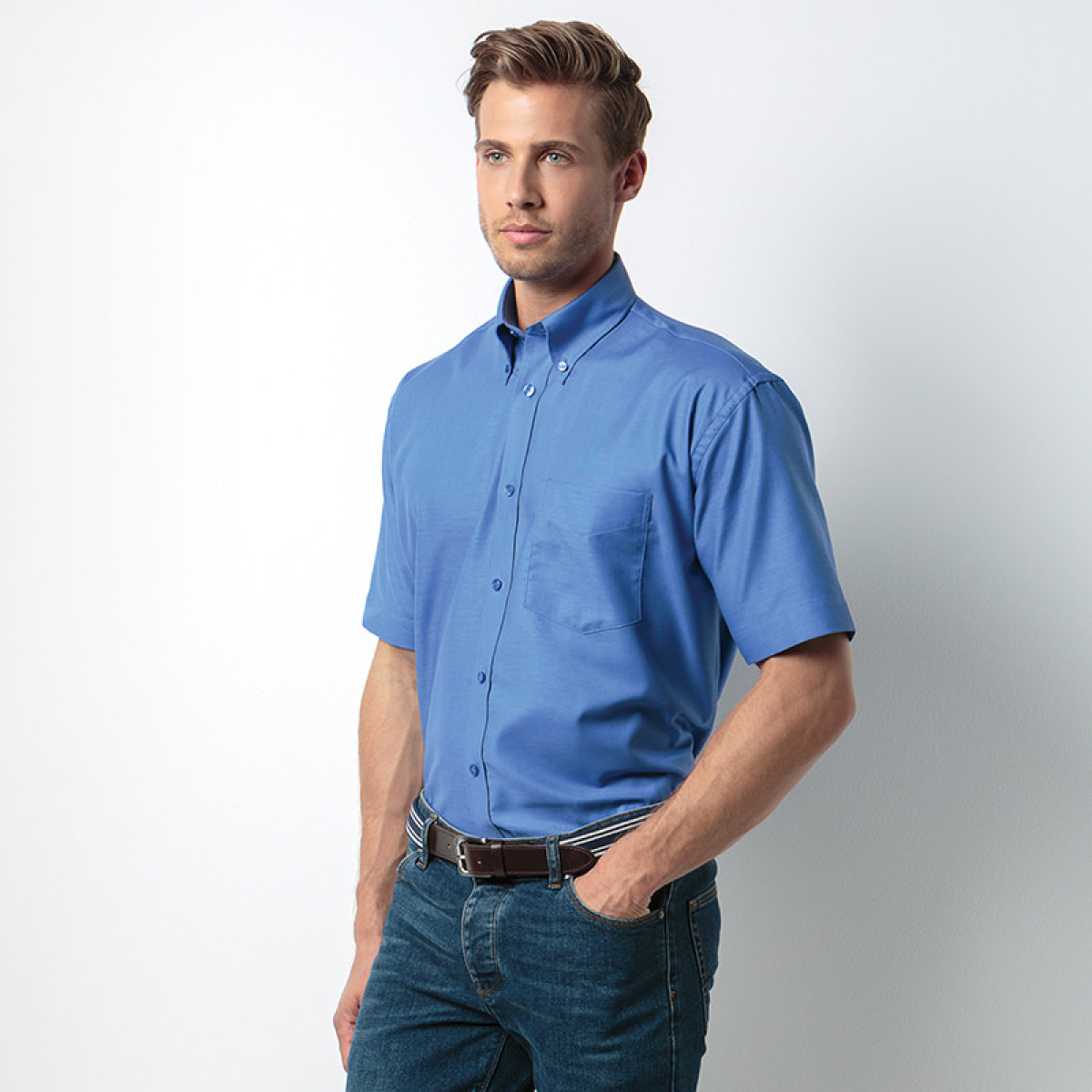 mens Workplace Oxford short sleeved Shirt (RWKK350)