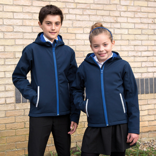 Childrens hooded softshell jacket