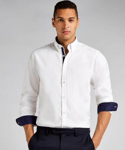 Long Sleeve Contrast Oxford Shirt