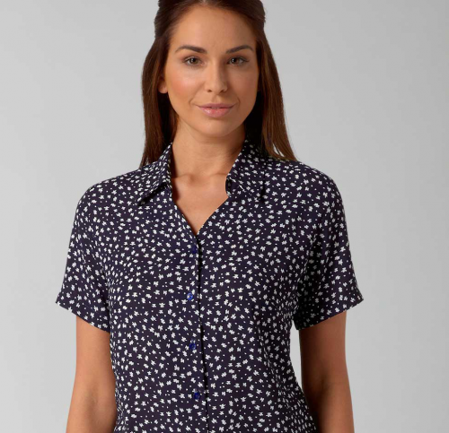 Womens Heidi Short Sleeve Crepe Blouse