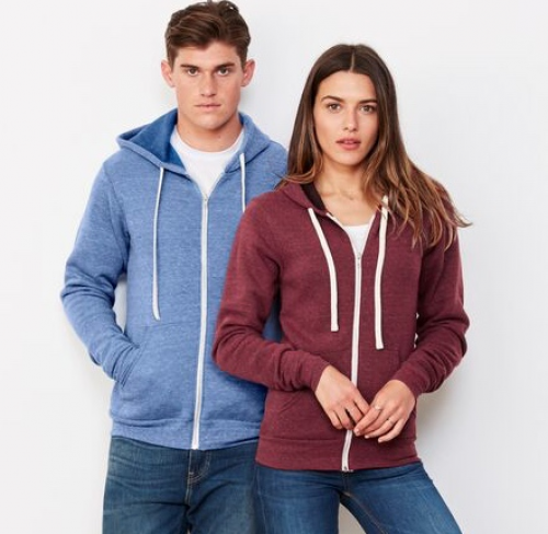 Tri-Blend Unisex full zip hoodie