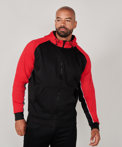 Sports Panelled Zipped Hoodie