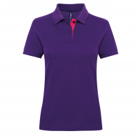 Womens Contrast Polo Shirt